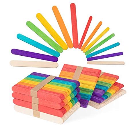 Colored Wood Craft Sticks 400 Pcs Natural Jumbo Wooden Stick For Kid