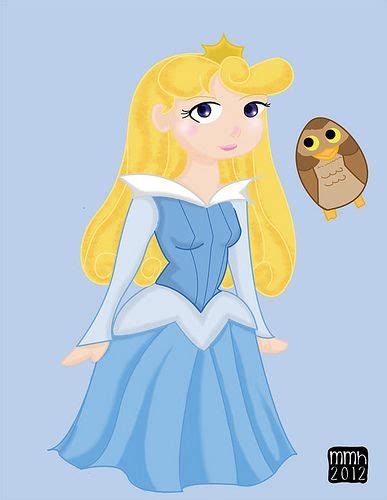 A Drawing Of A Princess With An Owl On Her Shoulder