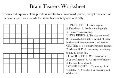 Free Printable Brain Teasers For Adults With Answers Printable Brain