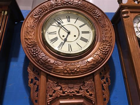 Large Reproduction Antique Clock Korean Made 31 Day Wall Clock Circa