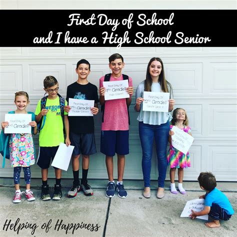 First Day Of School And I Have A High School Senior — Helping Of Happiness