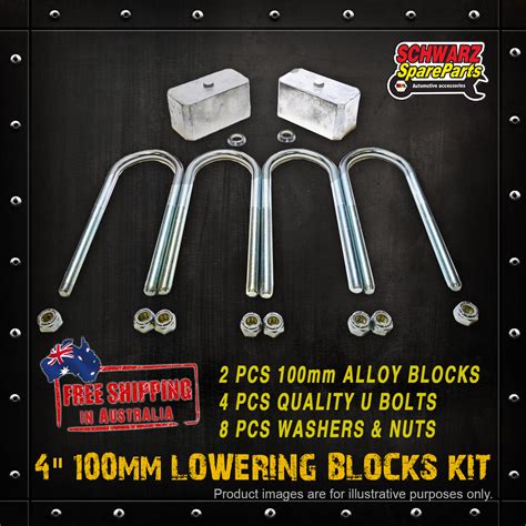 4 100mm Lowering Blocks Lowered Suspension Kit For Ford F100 1967 1986