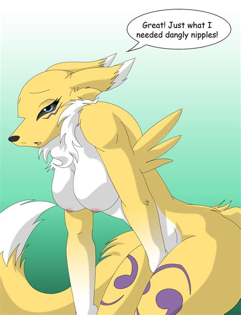 Rule 34 Anthro Color Digimon Female Female Only Fur Furry Masturbation Nude Renamon Side View