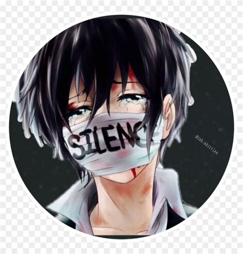 Anime Sticker Mask Depressed Anime Boy Hd Png Download