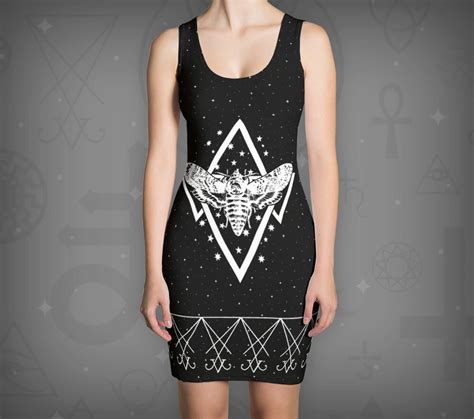 Occult Styled Pencil Dress Occult Inspired Dress Lunar Etsy