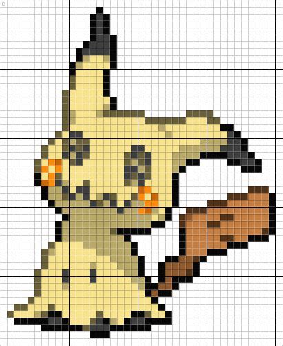 Mimikyu Pokemon Pixel Art Pattern Pixel Art Pokemon Pixel Art