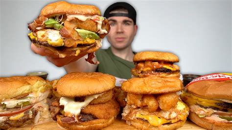 Huge Burger Mukbang Eating Subscribers Favorite Burgers Round 1