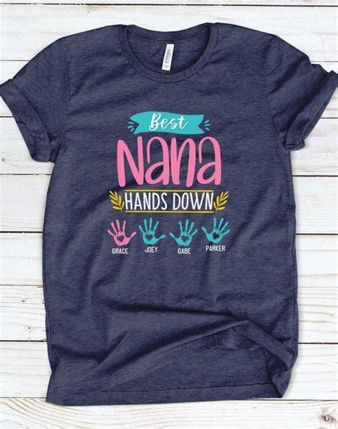 Personalized Best Nana Tshirt T For Nana Shirt Grandma Premium Navy