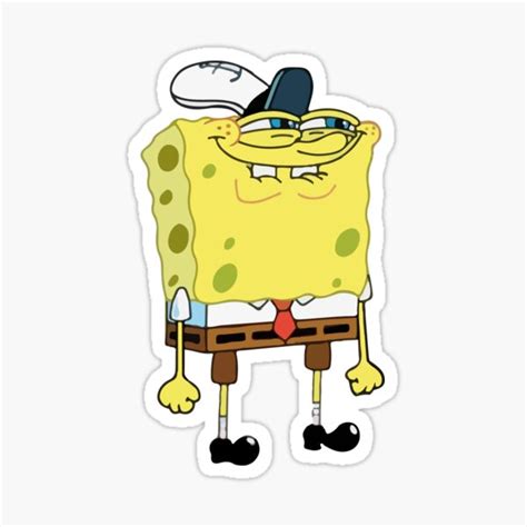 Spongebob Smiling Meme Sticker For Sale By One Lonely Boy Redbubble