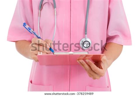 Nurse Clipboard Pen Isolated On White Stock Photo 378259489 Shutterstock