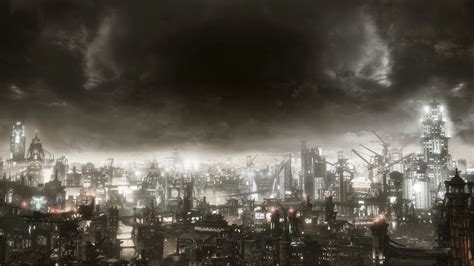Batman Arkham Knight City Cityscape Dark Wallpaper Resolution