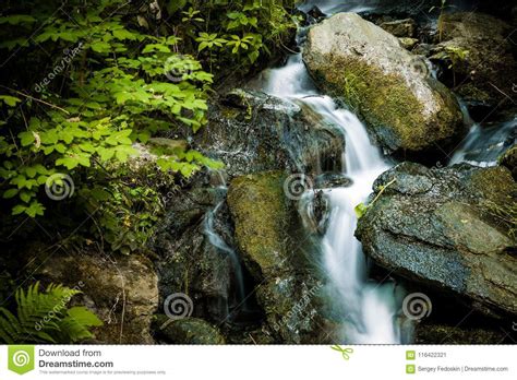 Cascade Falls Over Mossy Rocks Stock Image Image Of Cascade Czech