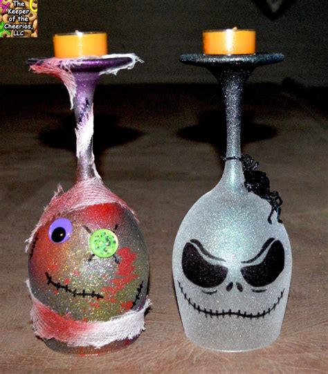 Nightmare Before Christmas And Zombie Wine Glass Candle
