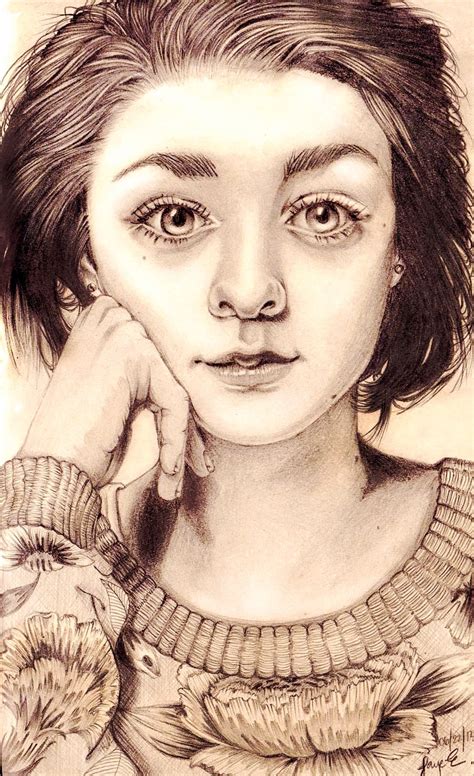 Maisie Williams Faye Enamno Game Of Thrones Art Graphite Pencils