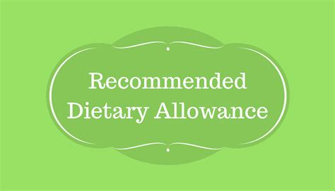 What Is Recommended Dietary Allowance Rda Ayur Times