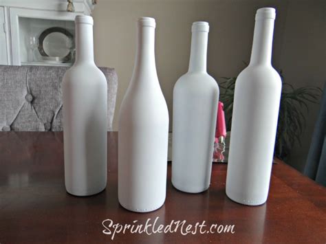 After the alcohol has dried, shake the spray paint can for about a minute. Embellished Upcycled Wine Bottles - Sprinkled Nest