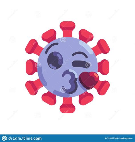 Icono De Besos Planos De Coronavirus Emoticono Ilustración Del Vector