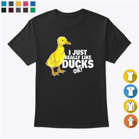I Love Ducks Funny Duck Lover T I Just Really Like Ducks T Shirt T Shirt In Cotton Black