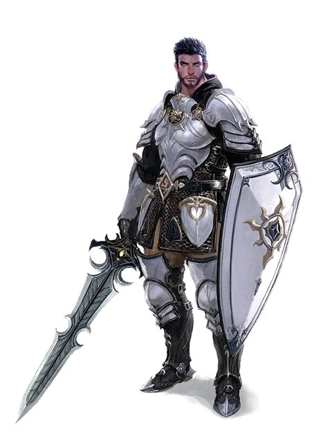 Male Human Armored Sword And Shield Fighter Knight Pathfinder Pfrpg