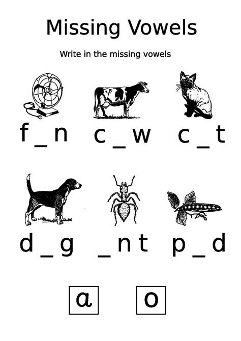 Missing Vowels Worksheet Free Printable Puzzle Games