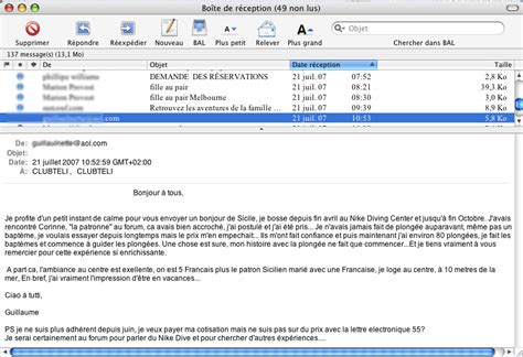 exemple de email