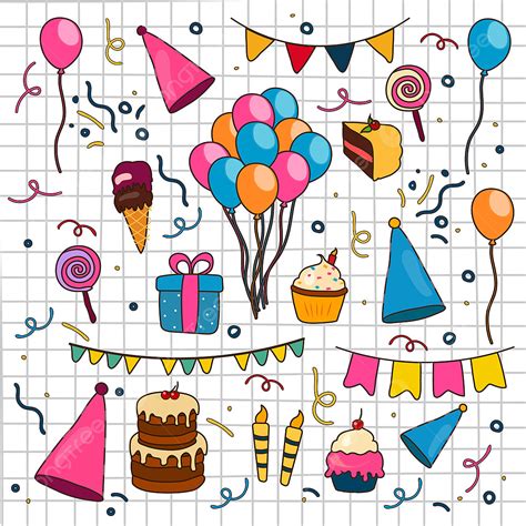 Hand Drawn Doodles Vector Art Png Set Of Hand Drawn Happy Birthday