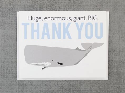 Whale Thank You Card Etsy