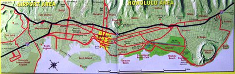 Honolulu City And Airport Map Honolulu Mappery
