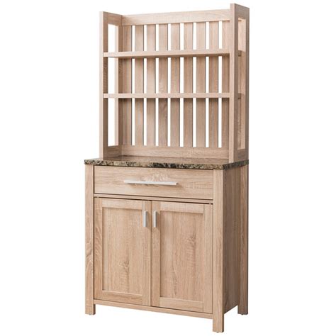 These baker's racks are characterized by sleek surfaces, geometric patterns and angular lines. Furniture of America Rye Contemporary Wood Baker Rack in ...