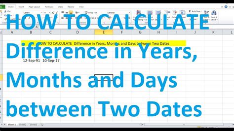 How To Calculate Difference In Years Months And Days Between Two Dates Youtube