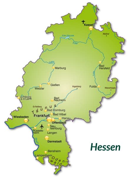 Map Of Hesse As Overview Map In Green Royalty Free Photo 10912704