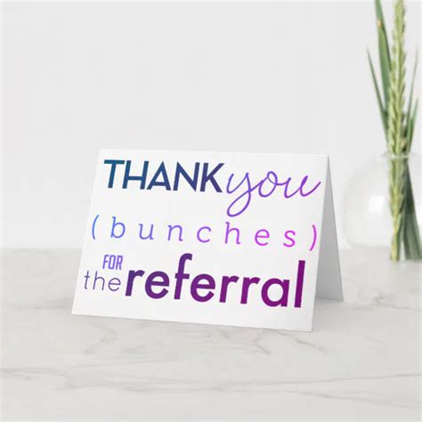 Business Referral Thank You Card Zazzle