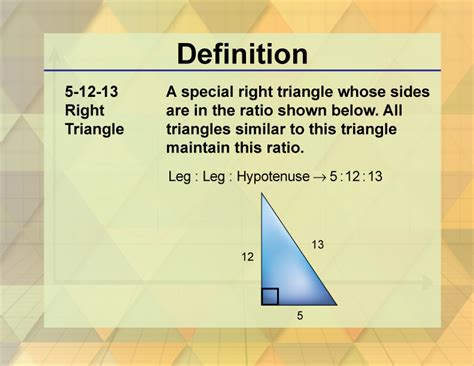 Definition Triangle Concepts 5 12 13 Right Triangle Media4math
