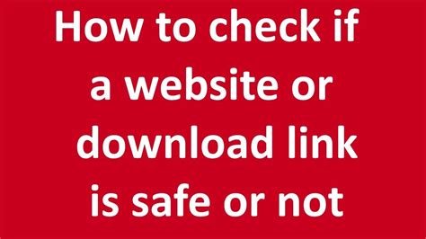 How To Check If A Web Url Or Download Link Is Safe Or Not Youtube