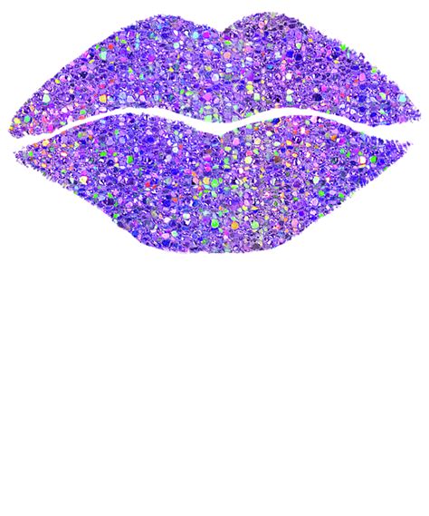 Stardust Kiss Purple Hologram Lipstick On Pouty Lips Fashion Art T