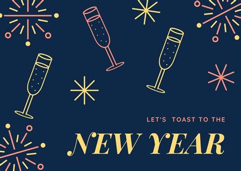Free Printable Customizable New Year Card Templates Canva