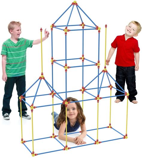 Funyole Fort Building Kit For Kids 90 Pieces Flexible Construction