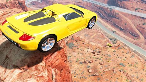 Supercars Jumping Off A Cliff Beamng Drive Crashes