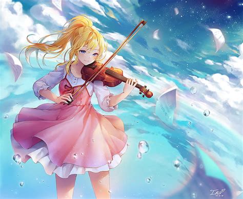 1360x768px Free Download Hd Wallpaper Look Girl Violin Anime