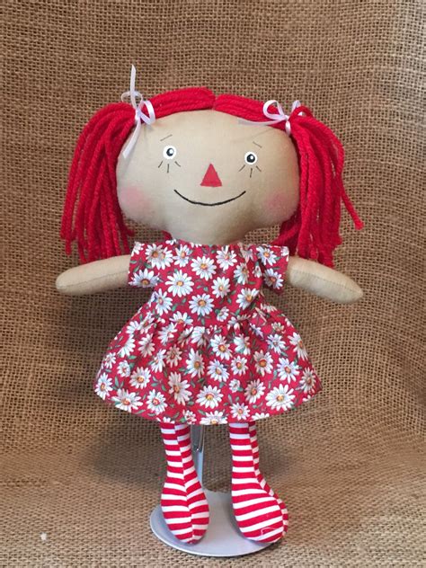 Small Red Haired Annie Rag Doll Etsy