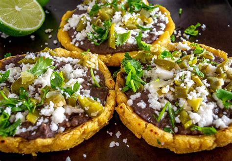 Sopes With Refried Beans And Cheese Mexican Please Mexican Food