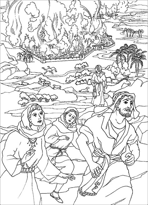 Lot Wife Biblia Dibujos Hojas Para Colorear De Ni Os Y Abraham Y Lot