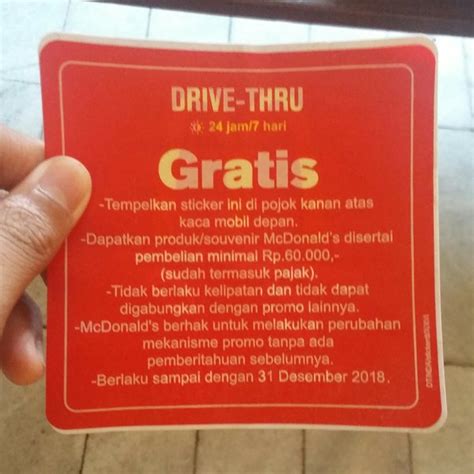 Promo berlaku selama bulan februari 2020 emang pesen menu mcd favorit kamu lewat drive thru lebih. Jual STICKER DRIVE THRU MCD MOBIL di Lapak Juan Hendry ...