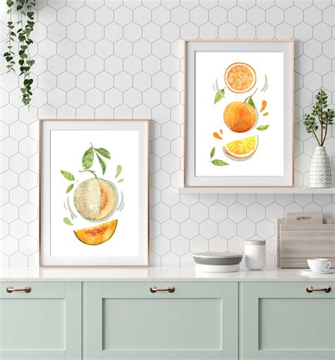 Kitchen Decor Set Of Two Prints Kitchen Wall Art Wall Art Etsy Uk
