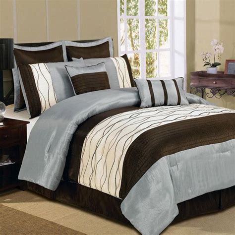 Revolutionary softness is what you get withrevolutionary softness is what you get with this collection. queen set if $135 Blue, Ivory and Chocolate Brown 8 Piece ...
