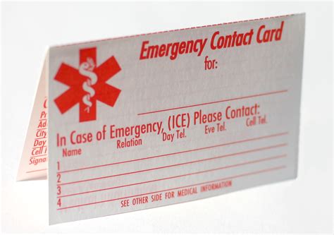 Create a printable emergency contact list with this template for emergency contacts. Emergency Medical ID Cards