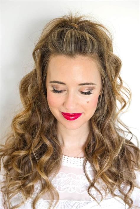 A Fun Curly Hair Half Up Style And Glamorous Makeup Tutorial With