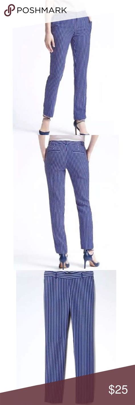 Banana Republic Ryan Fit Blue Striped Pants Nwt Striped Clothes
