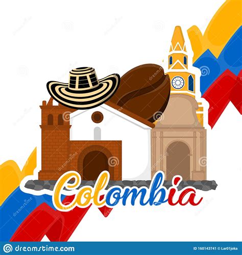 Imagen Representativa De Colombia Ilustración Del Vector Ilustración