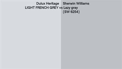 Dulux Heritage LIGHT FRENCH GREY Vs Sherwin Williams Lazy Gray SW Side By Side Comparison